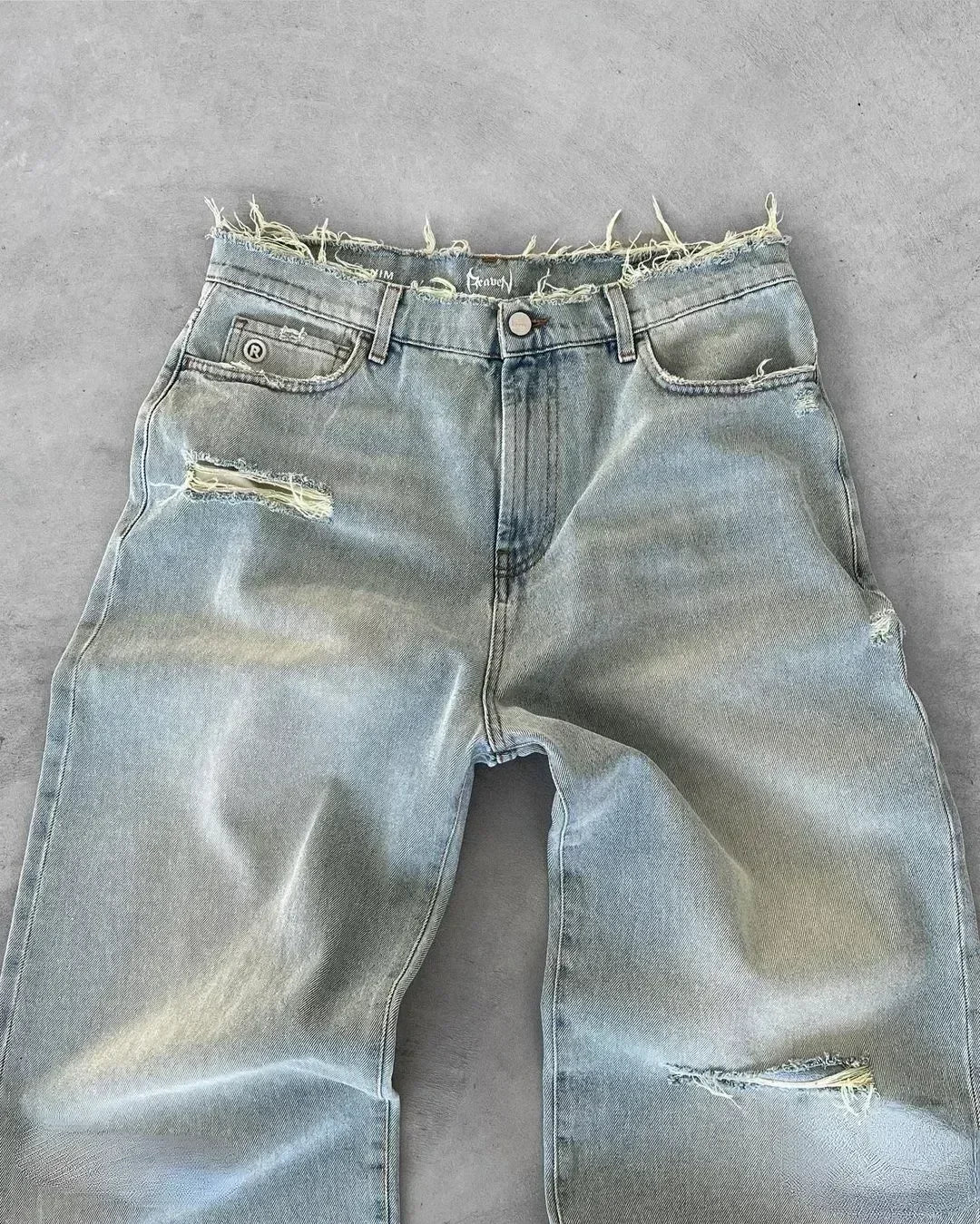 Jean Déchiré Délavé pour Homme – Style Américain Rétro & High Street