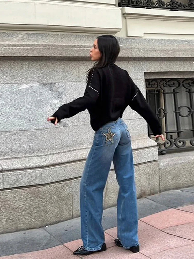 Jean Femme Taille Haute – Ceinture en Denim