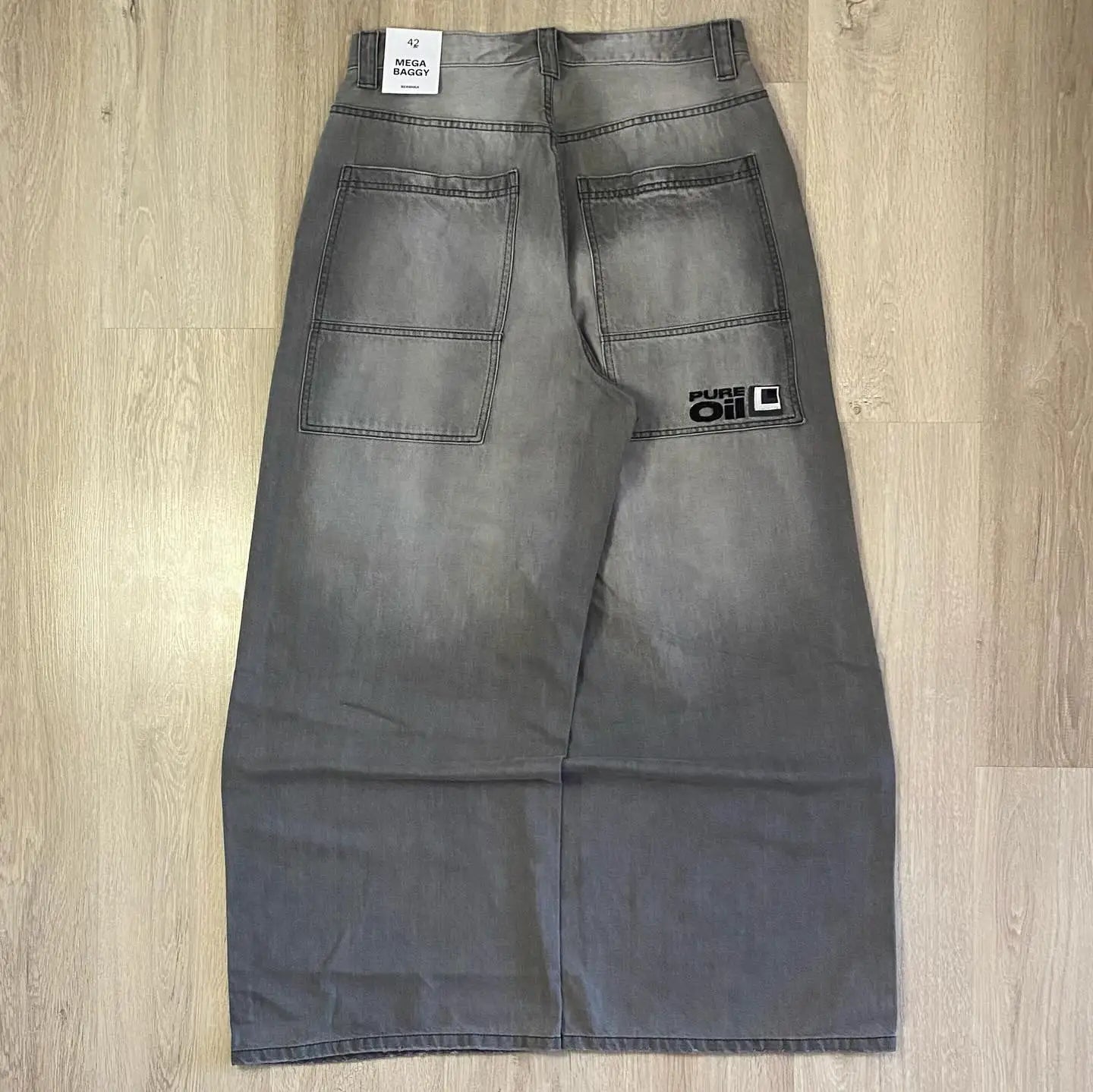 Jean Baggy Femme – Broderies Lettres, Style Streetwear Y2K Punk