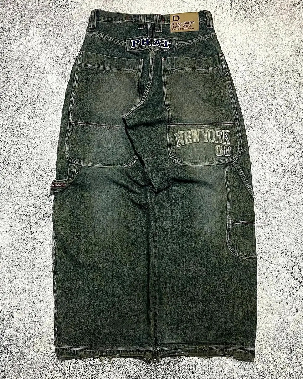 Jean Baggy Femme – Broderies Lettres, Style Streetwear Y2K Punk