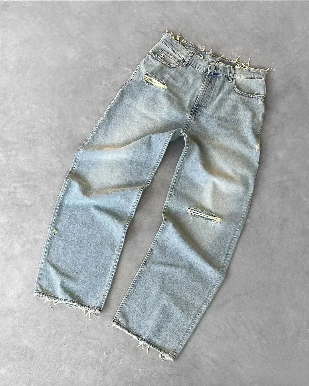 Jean Déchiré Délavé pour Homme – Style Américain Rétro & High Street