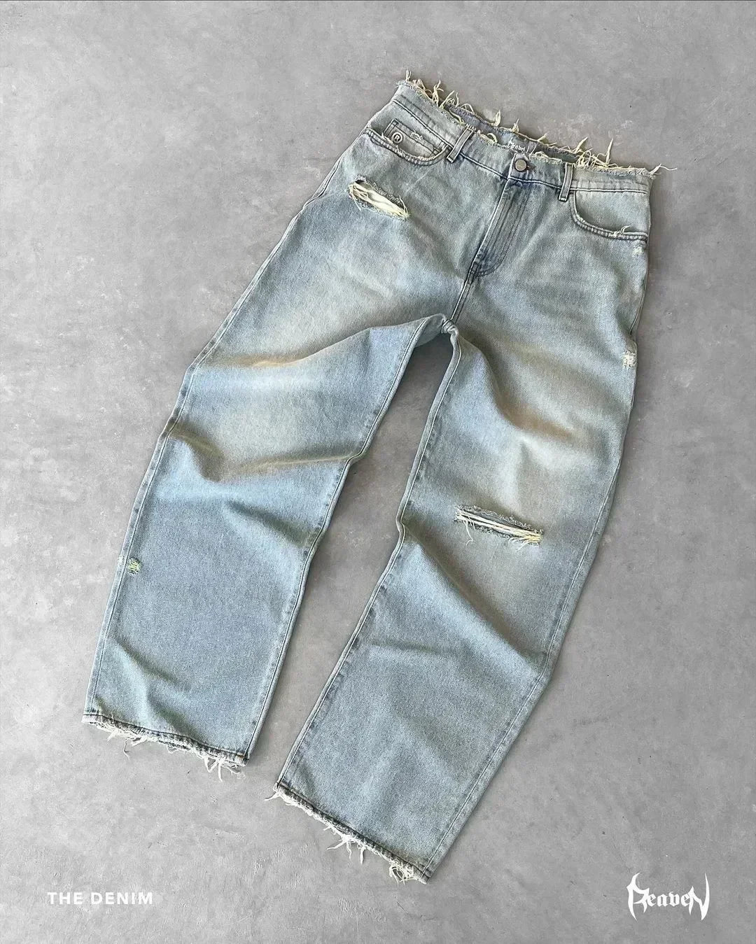 Jean Déchiré Délavé pour Homme – Style Américain Rétro & High Street